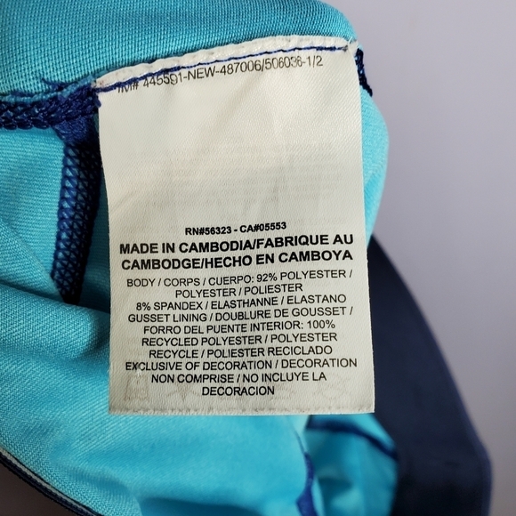 Nike Dri-Fit Blue Printed Run Relay Crop Leggings - Picture 12 of 12